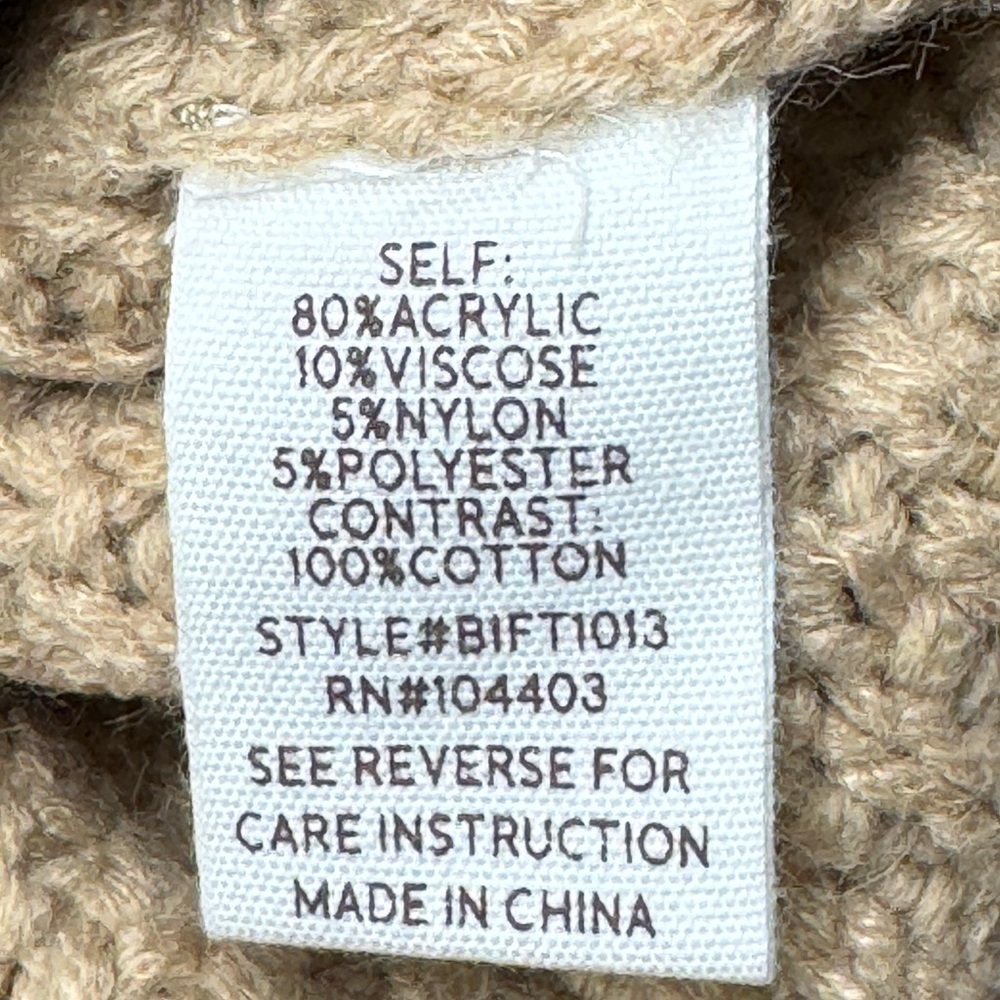 Blu Pepper Doll Collared Cable Knit Beige Sweater Size Small - Picture 8 of 8